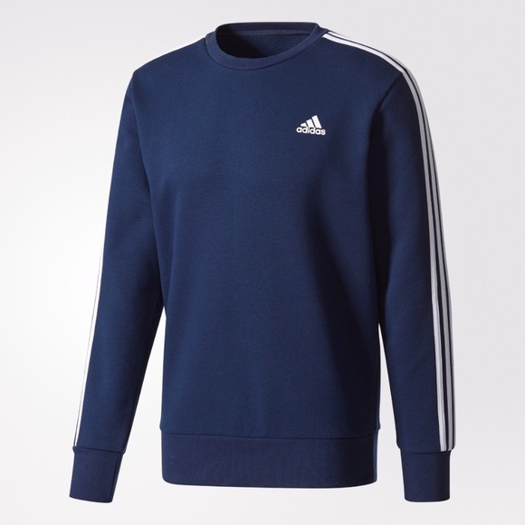 adidas Other - Adidas Essentials navy crew neck striped sweater